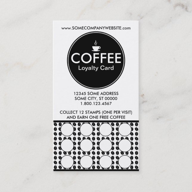 carte de timbre du centre de café (Devant)