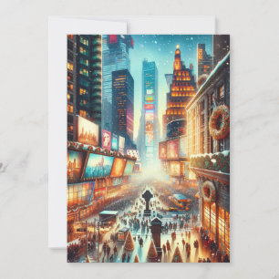 Carte de Times Square en hiver. Noël