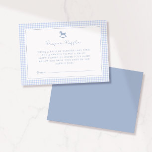 Carte de tirage au sort de couche bleu à carreaux