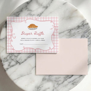 Carte de tirage au sort de couche rose à carreaux 