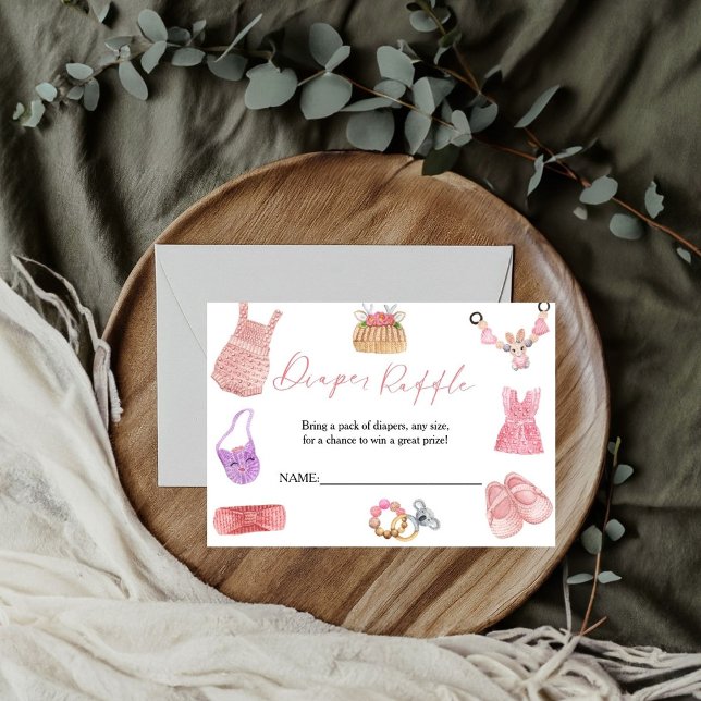 Carte de tirage au sort de couches pour bébé Boho (Créateur téléchargé)