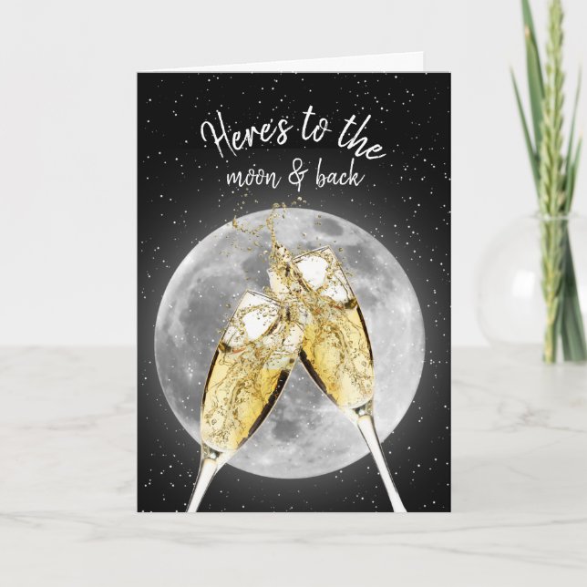 Carte de toast Champagne pour l'anniversaire de la (Devant)