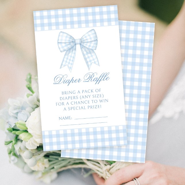 Carte de tombola à baby shower bleu Preppy (Créateur téléchargé)