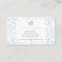 Carte de tombola à couche florale Blue Chinoiserie