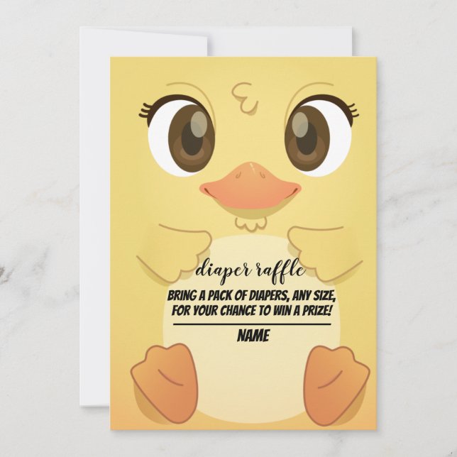 carte de tombola à couche neutre pour canard migno (Devant)