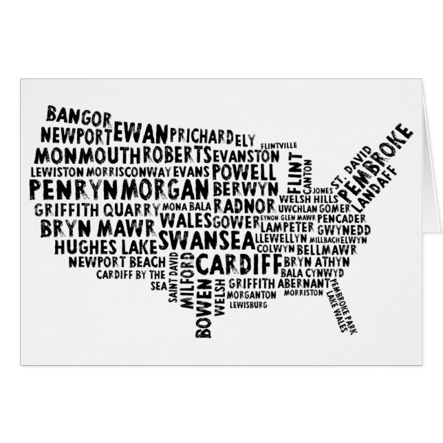 Carte de toponymes gallois américains (Devant horizontal)