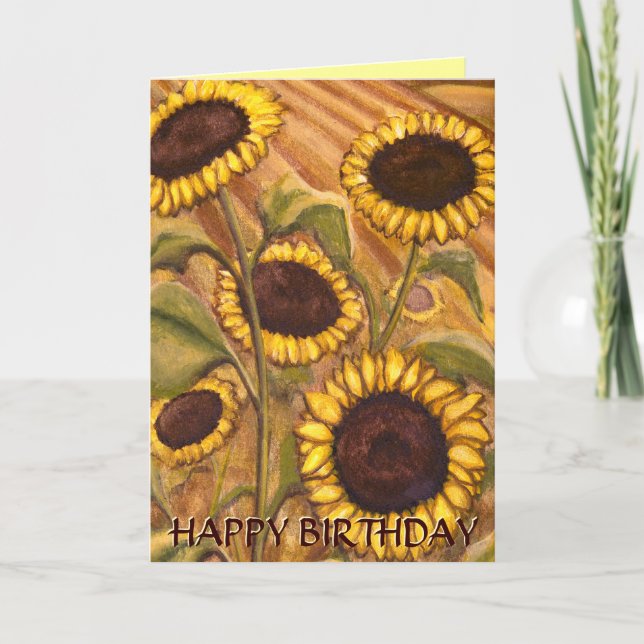 Carte de tournesol Bonne carte de voeux d'annivers (Devant)