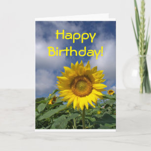 Carte de tournesol de joyeux anniversaire