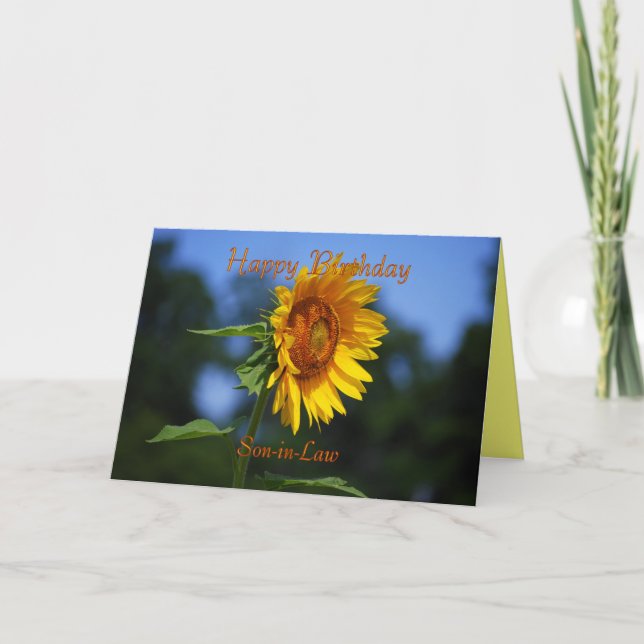 Carte de tournesol pour l'anniversaire du gendre (Devant)
