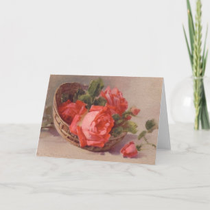 Carte de tous les jours de Roses rouges victorienn