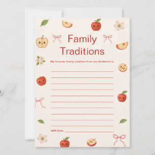 Carte de tradition de ma famille de Baby shower d'