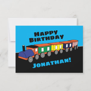 Carte de train d'anniversaire personnalisée