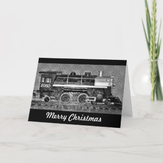 Carte de train de modèle de Joyeux Noël