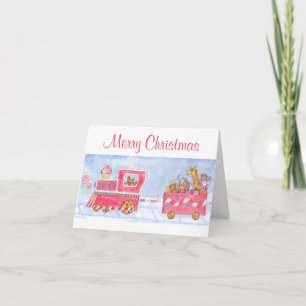 Carte de train de Noël