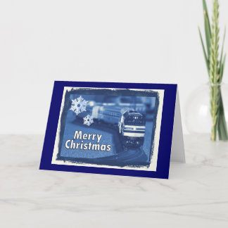 Carte de train Joyeux modèle de Noël