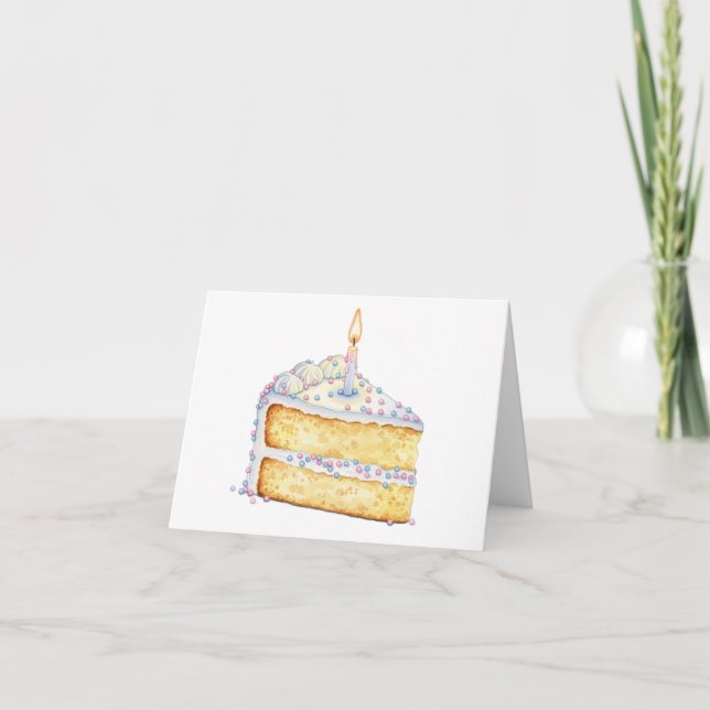 Carte de tranche de gâteau d'anniversaire (vide à  (Devant)
