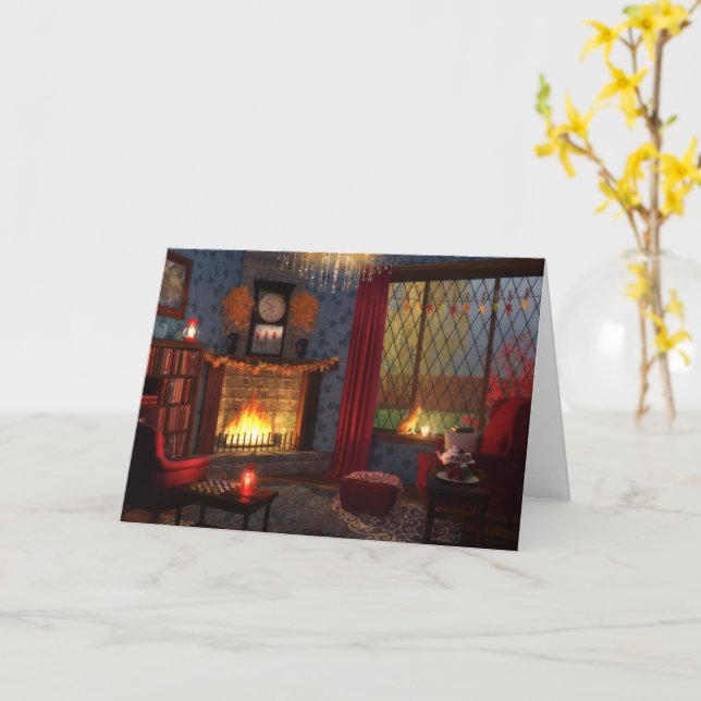 Carte de tranquillité d'automne (Fleur jaune)
