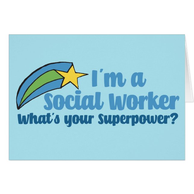 Carte de travailleur social Superhero (Devant horizontal)