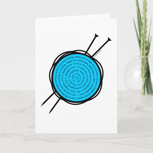 Carte de tricot, carte de voeux de tricot (Devant)