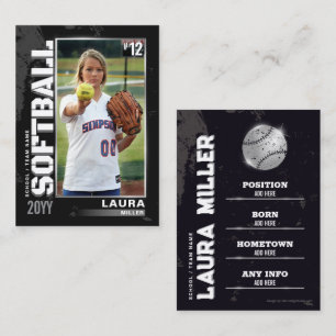 Carte de troc de softball Silver Baseball Player C