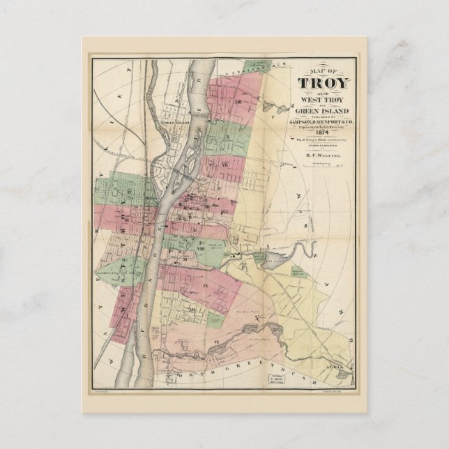 Carte de Troy West Troy Green Island New York (187 (Devant)