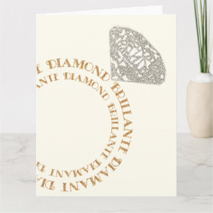 Carte de typographie de bague en diamant multiling