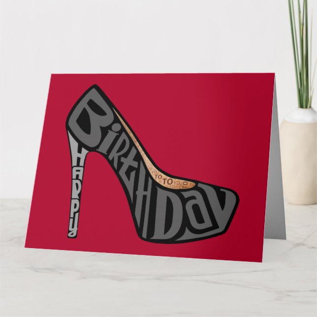 Carte de typographie de joyeux anniversaire de (Devant)