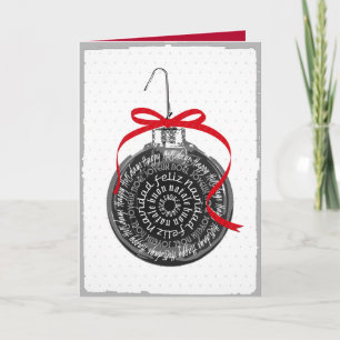 Carte de typographie multilingue de Noël