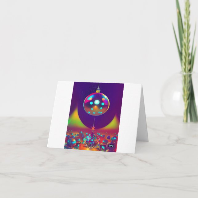 Carte de vacances à billes de Noël Disco (Devant)