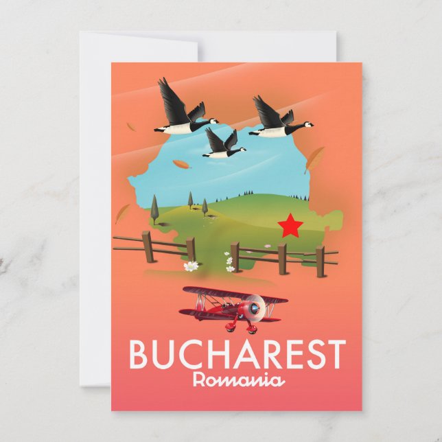 carte de vacances à Bucarest Roumanie (Dos)