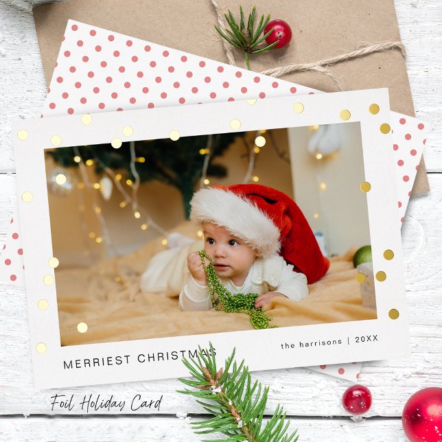 Carte de vacances à l'alu avec lumières modernes (Modern Lights Photo Foil Holiday Card)