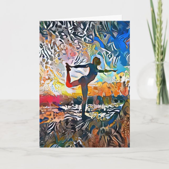 Carte de vacances Abstraite colorée Yoga Pose (Devant)