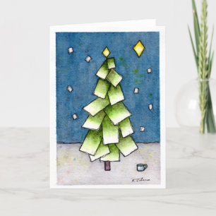 Carte de vacances Abstraite de Noël Arbre