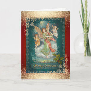 Carte de vacances Angles vintages Snowflakes