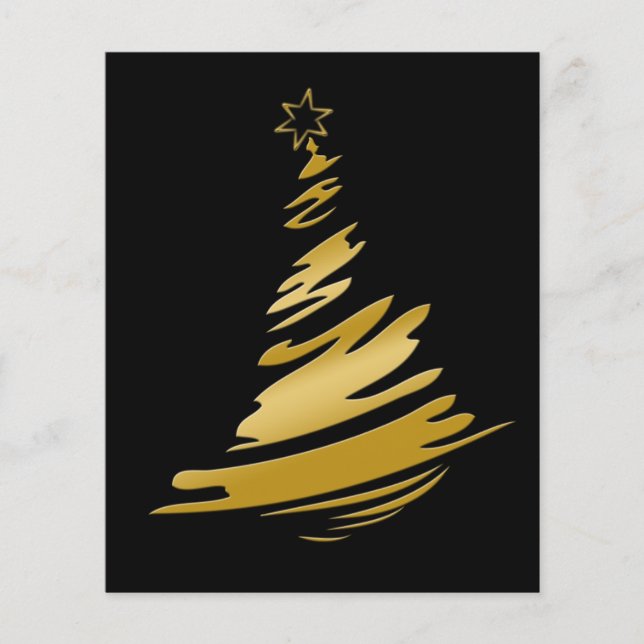 Carte de vacances Arbre de Noël Noir Budget (Devant)