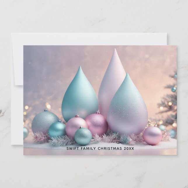 Carte de vacances au pastel doux - Art de Noël 3D  (Devant)