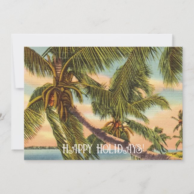 Carte de vacances aux palmiers à noix de coco (Devant)