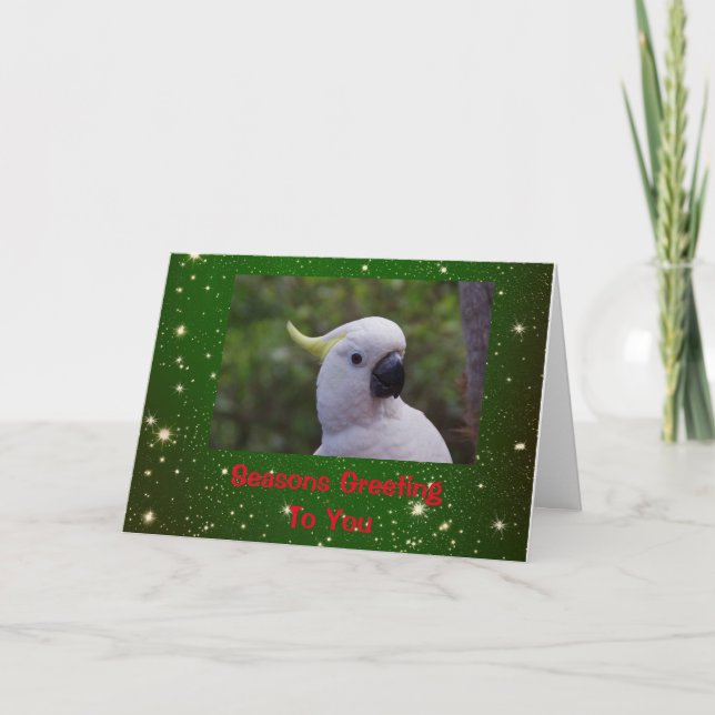 Carte de vacances avec Cockatoo Parrot (Devant)