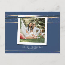 Carte de vacances avec photo encadrée et ruban