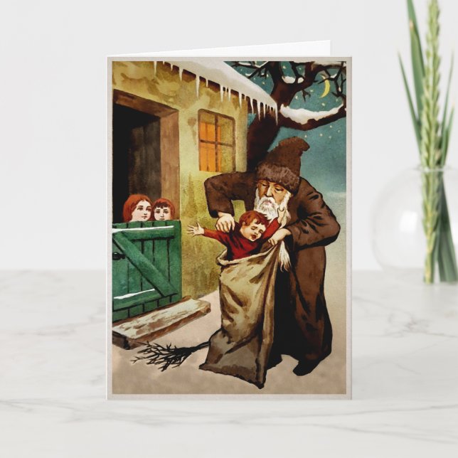 Carte de vacances Belsnickel vintage (Devant)