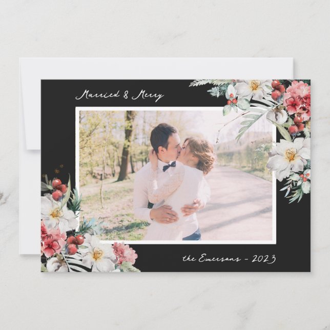 Carte de vacances Black Marry et Merry Photo (Devant)
