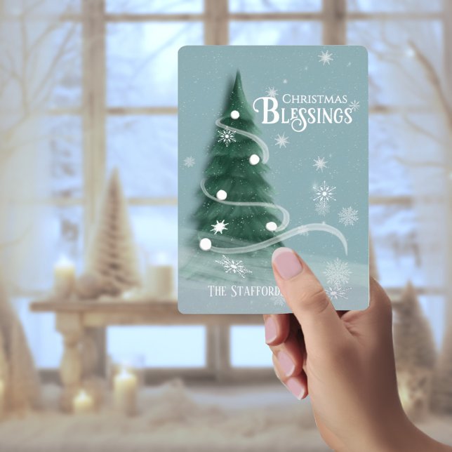 Carte de vacances Blue Spruce Foil (Créateur téléchargé)