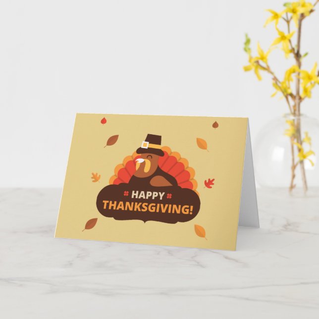 Carte de vacances bon thanksgiving (Fleur jaune)
