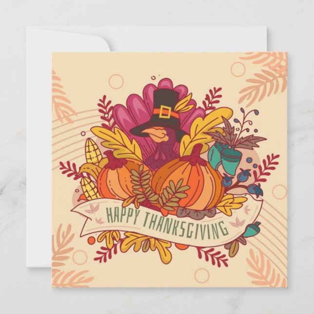 Carte de vacances bon thanksgiving (Devant)
