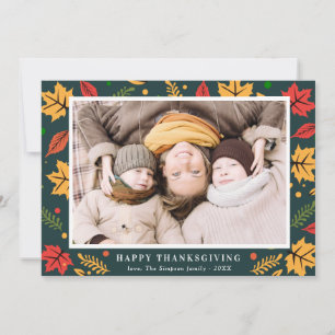 Carte de vacances Bon thanksgiving feuillage d'aut