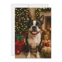 Carte de vacances Boston Terrier