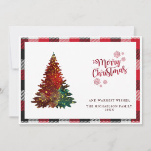 Carte de vacances Buffalo Plaid Joyeux Arbre de No