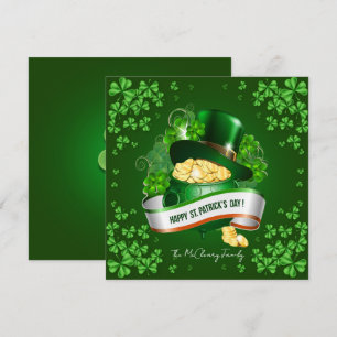 Carte de vacances Casquette et Pot of Gold de St P