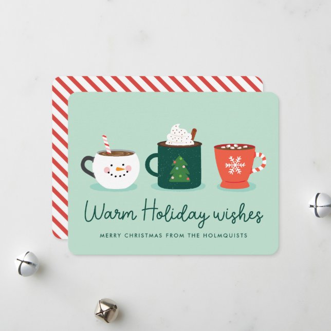 Carte de vacances Christmas Mugs (Devant/Arrière en situation)
