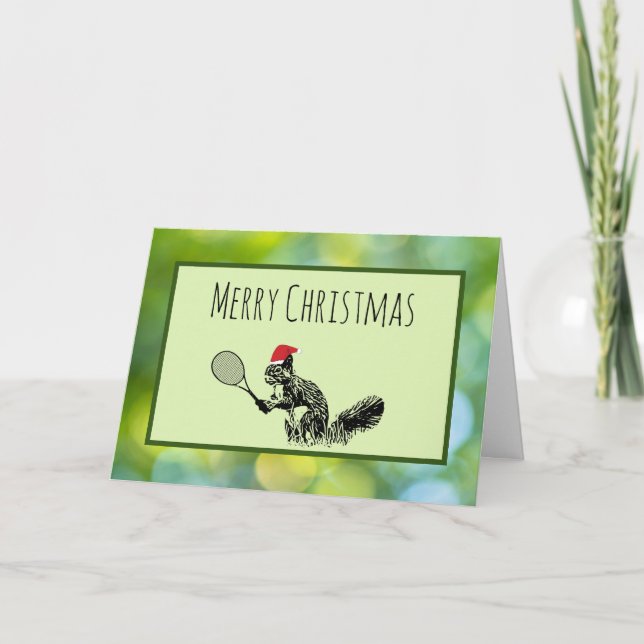 Carte de vacances Christmas Squirel Tennis (Devant)